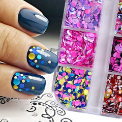 Nail Sequins Nail Art Flake Nail Glitter Paillette Mixed Round Nail Stickers