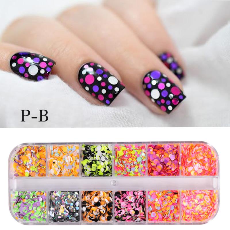 Nail Sequins Nail Art Flake Nail Glitter Paillette Mixed Round Nail Stickers
