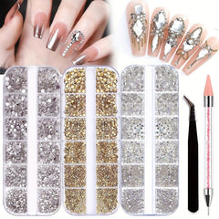 Sparkling Nail Rhinestones Mix Shapes for Acrylic Nails