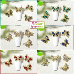 24pcs Butterfly Nail Charms 6 Colors for DIY Nail Art