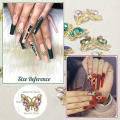 24pcs Butterfly Nail Charms 6 Colors for DIY Nail Art