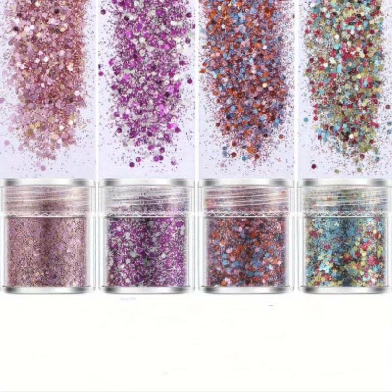 Chunky Hexagon Glitter Flakes for Nail Art Decoration
