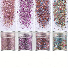 Chunky Hexagon Glitter Flakes for Nail Art Decoration