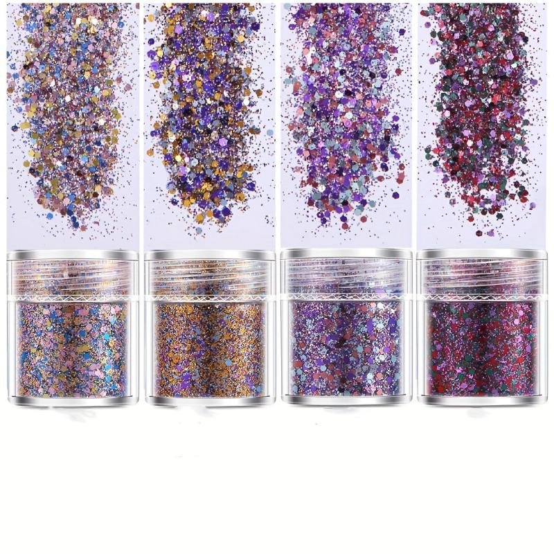Chunky Hexagon Glitter Flakes for Nail Art Decoration