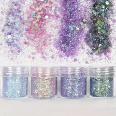 Chunky Hexagon Glitter Flakes for Nail Art Decoration