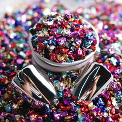 Metallic Crystal Chips Crushed Glass Glitter for Resin Nails and Crafts