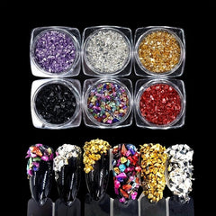 Metallic Crystal Chips Crushed Glass Glitter for Resin Nails and Crafts