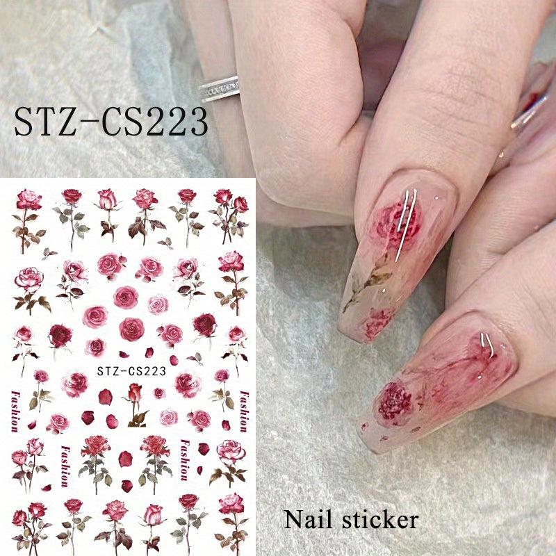5D Embossed Daisy Nail Decals Spring Nail Art Stickers