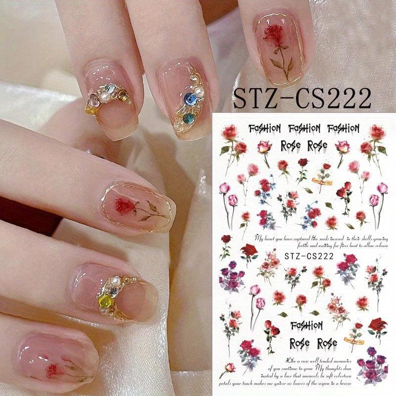 5D Embossed Daisy Nail Decals Spring Nail Art Stickers