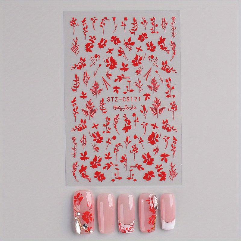5D Embossed Daisy Nail Decals Spring Nail Art Stickers