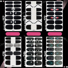 Geometric Line Nail Polish Strips with Love Nail Art Stickers