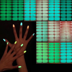 Glow In The Dark Nail Polish Strips Stickers Bright Decal Strips
