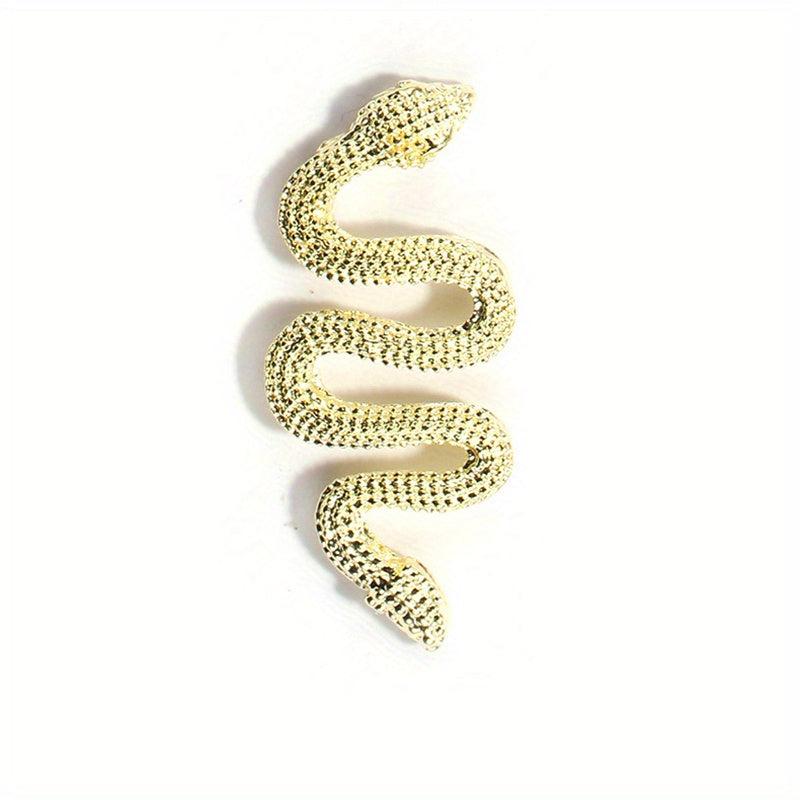 5pcs Snake Nail Art Charms with Rhinestones for DIY Nail Art