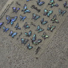5D Embossed Butterfly Nail Art Stickers Self Adhesive Decals