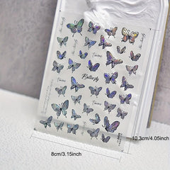5D Embossed Butterfly Nail Art Stickers Self Adhesive Decals