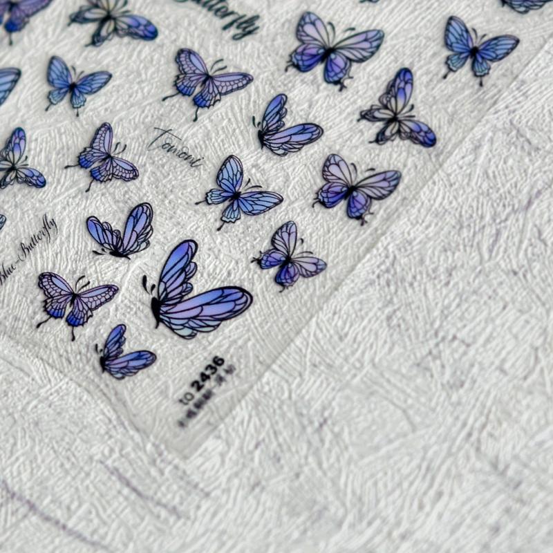 5D Embossed Butterfly Nail Art Stickers Self Adhesive Decals
