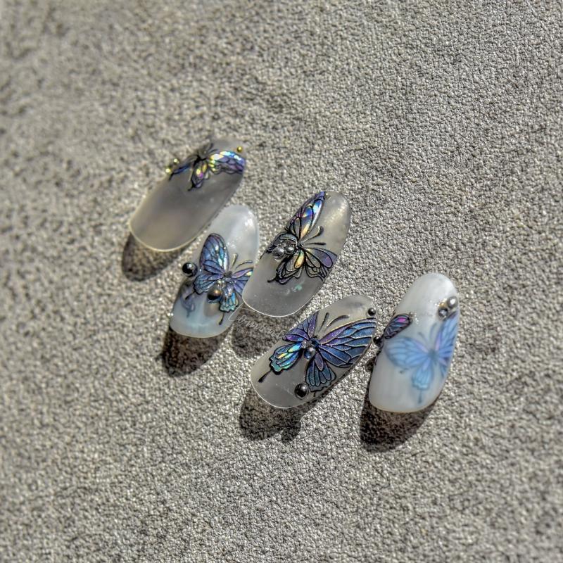 5D Embossed Butterfly Nail Art Stickers Self Adhesive Decals