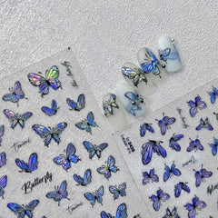 5D Embossed Butterfly Nail Art Stickers Self Adhesive Decals