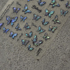 5D Embossed Butterfly Nail Art Stickers Self Adhesive Decals