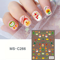 Christmas Nail Art Stickers Santa Snowflake Elk Decals