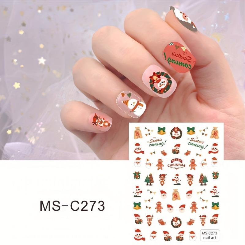 Christmas Nail Art Stickers Santa Snowflake Elk Decals