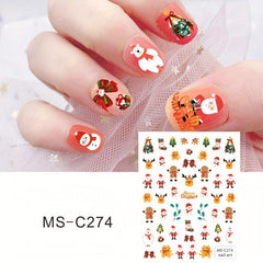 Christmas Nail Art Stickers Santa Snowflake Elk Decals