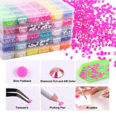 Resin Flatback Rhinestones Kit 5MM Jelly Non Hotfix for Crafts DIY