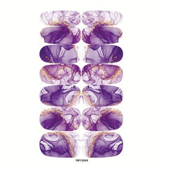 12 Marble Nail Polish Stickers Self-Adhesive Decal Strips Kit