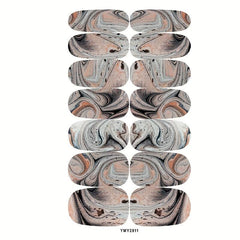 12 Marble Nail Polish Stickers Self-Adhesive Decal Strips Kit