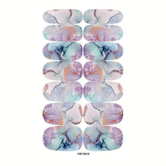 12 Marble Nail Polish Stickers Self-Adhesive Decal Strips Kit