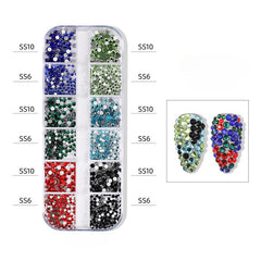 12 Grid Transparent Nail Art Rhinestones for DIY Decoration