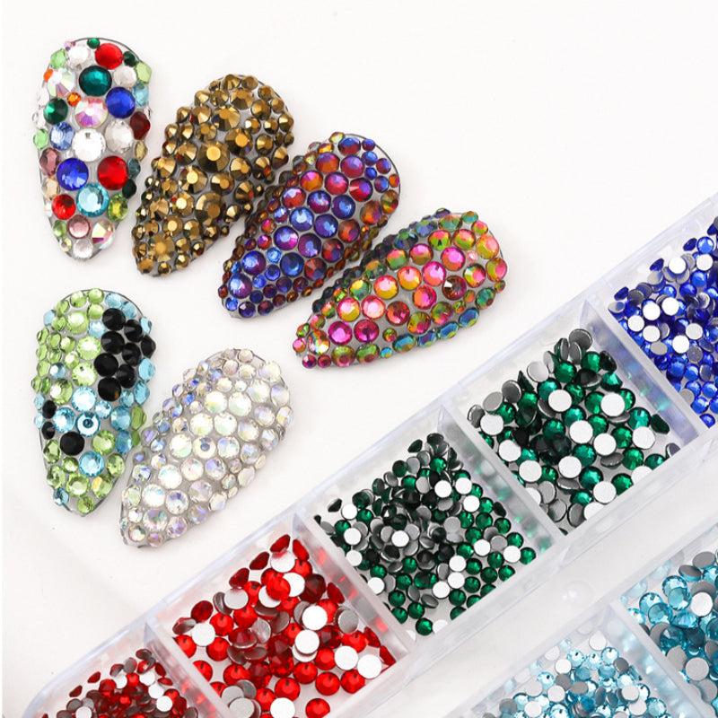 12 Grid Transparent Nail Art Rhinestones for DIY Decoration
