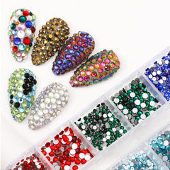 12 Grid Transparent Nail Art Rhinestones for DIY Decoration