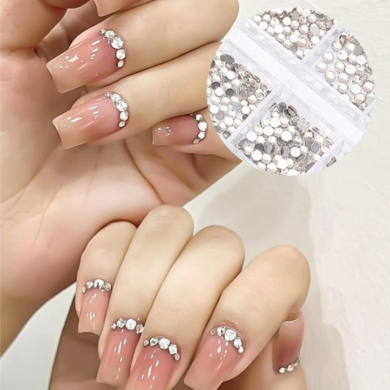 12 Grid Transparent Nail Art Rhinestones for DIY Decoration