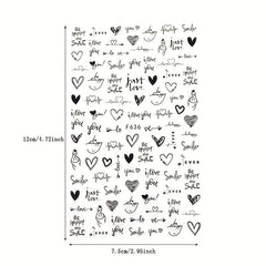 3D Leopard Hearts Crosses Nail Stickers Self Adhesive Nail Art Decals