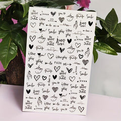 3D Leopard Hearts Crosses Nail Stickers Self Adhesive Nail Art Decals