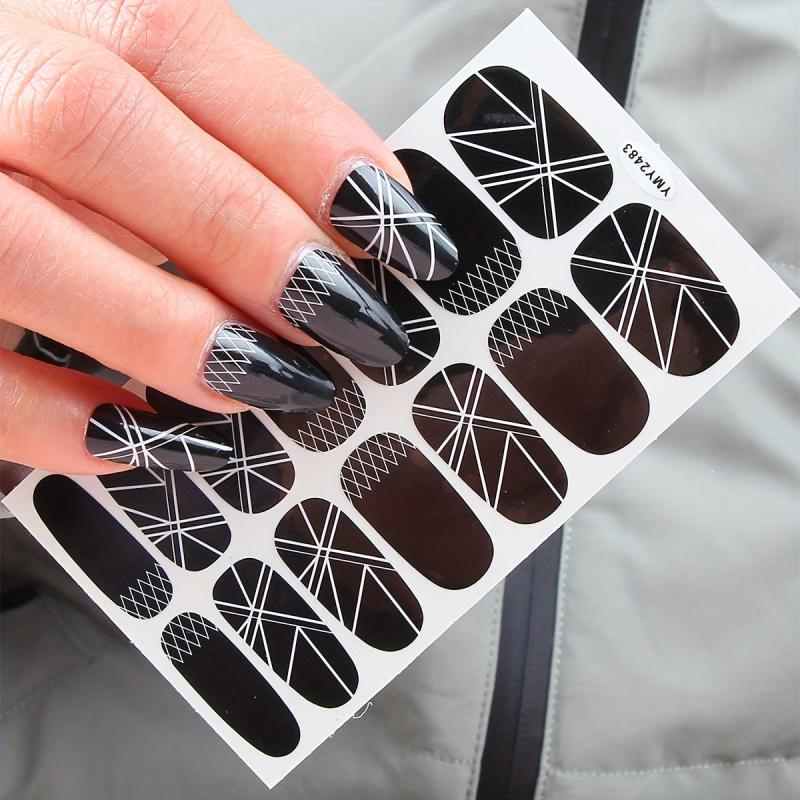 French Nail Art Sticker 3D Self Adhesive Floral Leaves Nail Decals