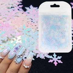 Christmas Snowflake Nail Art Sequins Holographic Glitter Flakes