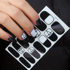 Colorful Full Wrap Nail Stickers Self Adhesive Nail Art Decal Strips