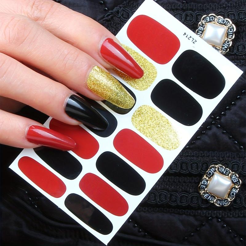 Colorful Full Wrap Nail Stickers Self Adhesive Nail Art Decal Strips