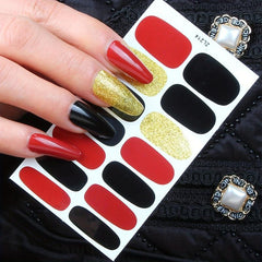 Colorful Full Wrap Nail Stickers Self Adhesive Nail Art Decal Strips
