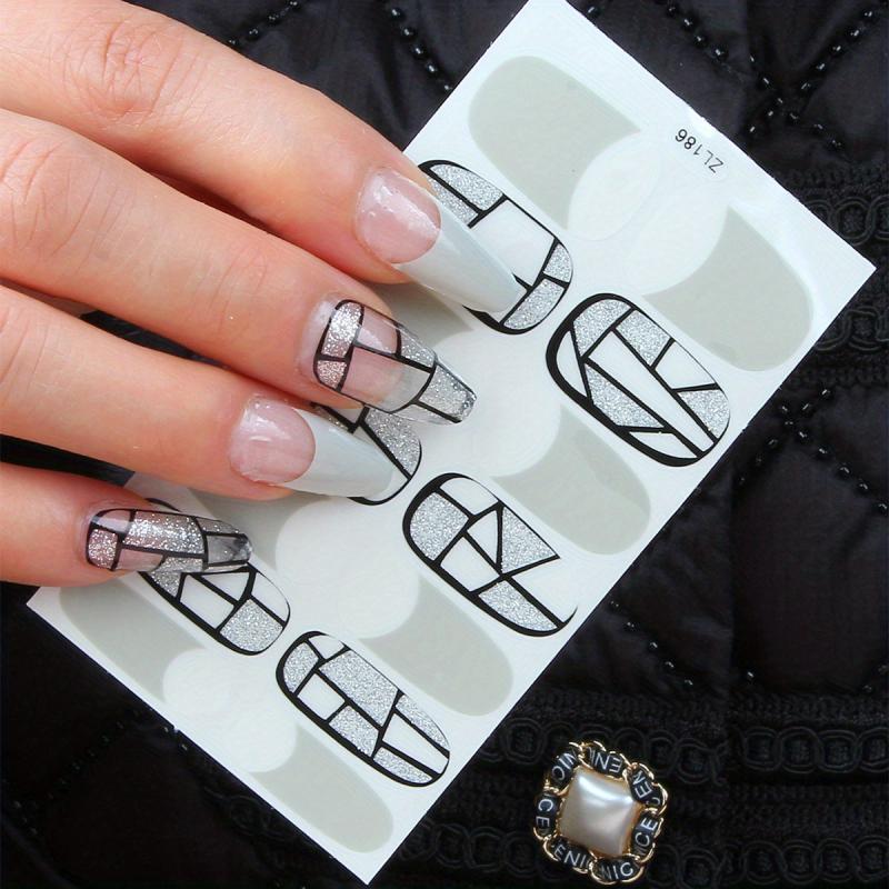 Colorful Full Wrap Nail Stickers Self Adhesive Nail Art Decal Strips