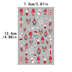 6pcs Christmas Nail Art Stickers - Santa Claus Snowflake Elk Nail Art Decals