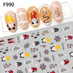 6pcs Christmas Nail Art Stickers - Santa Claus Snowflake Elk Nail Art Decals