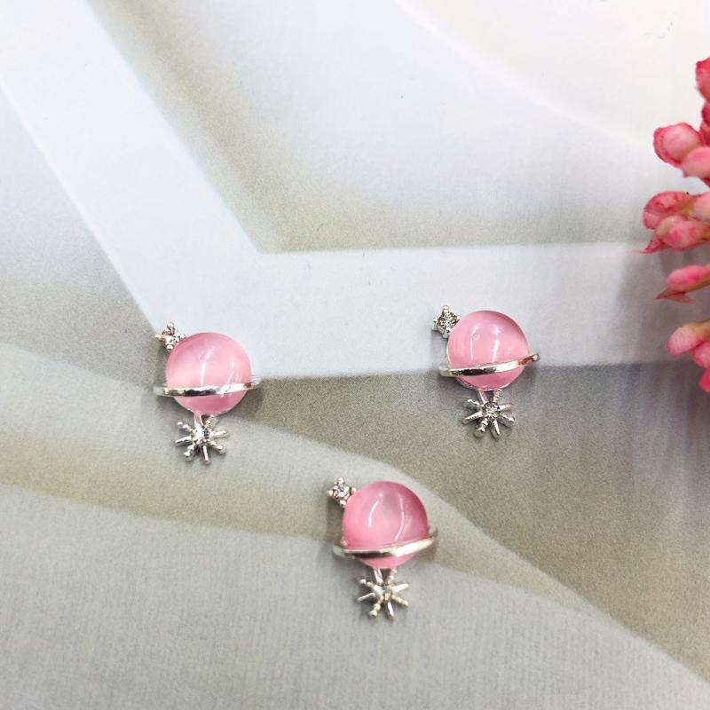 Butterfly Planet Pendant Nail Charms with Rhinestones