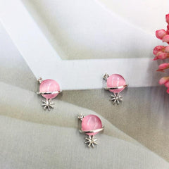 Butterfly Planet Pendant Nail Charms with Rhinestones