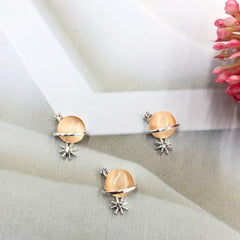 Butterfly Planet Pendant Nail Charms with Rhinestones