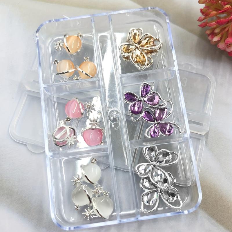 Butterfly Planet Pendant Nail Charms with Rhinestones