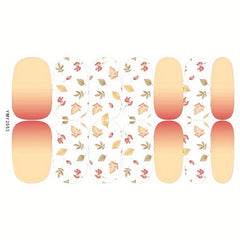 12 Autumn Flower & Leaf Nail Wraps Full Stickers