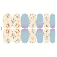 12 Autumn Flower & Leaf Nail Wraps Full Stickers